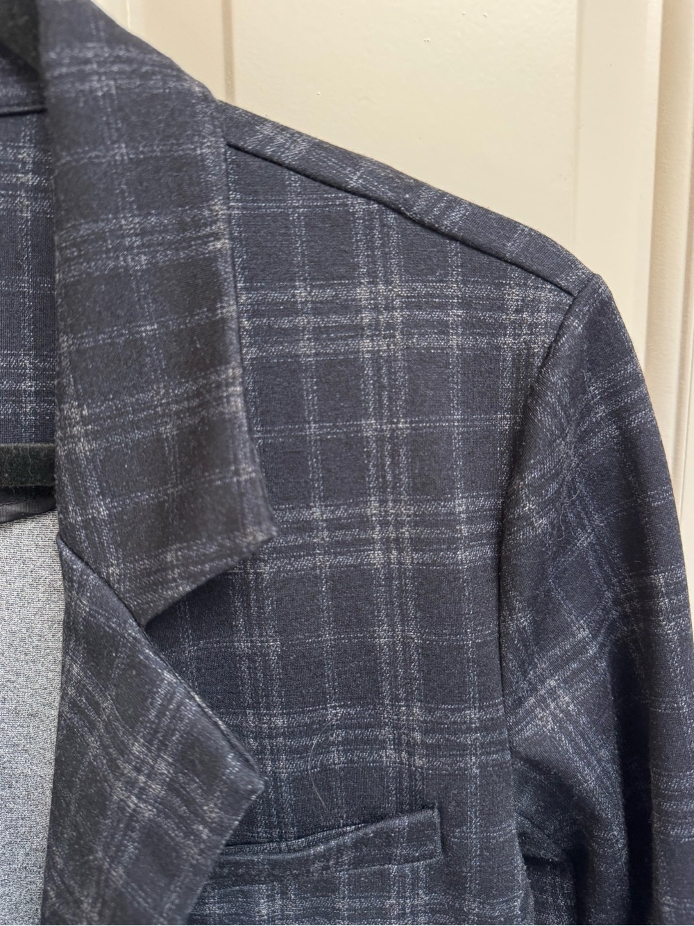Liverpool Women's Navy Plaid Single-Button Blazer - Picture 4 of 9